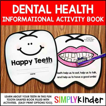 Preview of Dental Health Month Activities for Kindergarten, Healthy Teeth Interactive Book