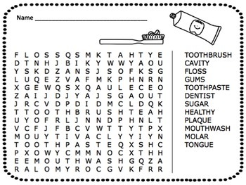 Dental Health | Dental Health Words | Interactive Booklet & Wordsearch