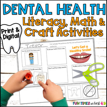 Preview of Dental Health Activities - Math and Literacy plus a Craft and PowerPoint