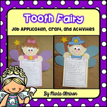 Preview of Dental Health Activities with Tooth Fairy Application and Craft