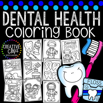 Preview of Dental Health Coloring Book {Made by Creative Clips Clipart}