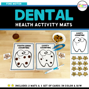 Dental health number sense ten frame playdough mat