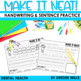 Dental Health Handwriting Practice Themed Handwriting and 