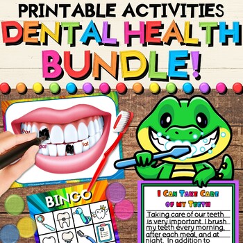Preview of Dental Health & Hygiene Growing Activities Bundle for Math, Literacy, Fine Motor