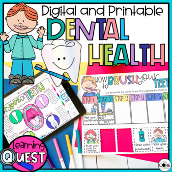 Preview of Dental Health Digital Activities - Dental Health Month - How to brush your teeth