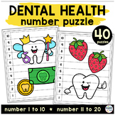 Dental Health Math Activities Number Puzzles for Preschool