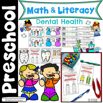 Preview of Dental Health Math and Literacy Centers Preschool