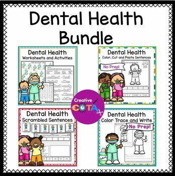 Preview of Occupational Therapy Dental Health Math & Writing Activities & Worksheets Bundle
