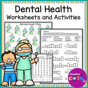 Preview of Occupational Therapy Dental Health Math & Writing Center Activities Worksheets