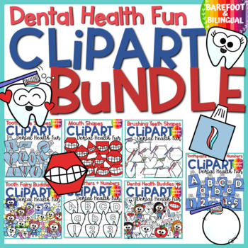 Preview of Dental Health Month Clipart Bundle - 2D Shape Clipart & Alphabet Clipart Bundle