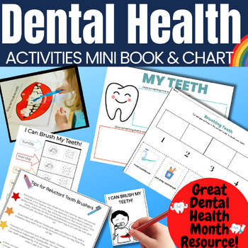 Preview of Dental Health Preschool Teeth Brushing Chart & Tooth Brushing Activities