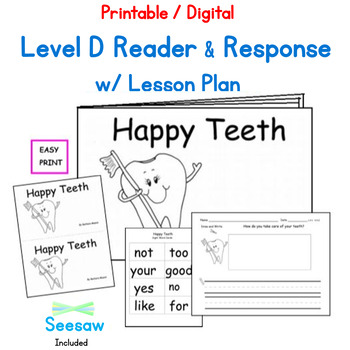 Preview of Dental Health Printable Book with Draw and Write Response and Lesson Plan