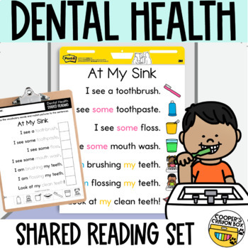 Preview of Dental Health | Shared Reading Poem | Project & Trace, Sight Words, Vocab