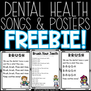 Preview of Dental Health Songs and Posters FREEBIE!