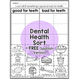 Dental Health Sort Interactive Worksheet Activity + FREE Spanish