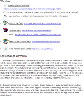 Preview of Dental Health WebQuest Primary Grades Common Core Standards for ELA