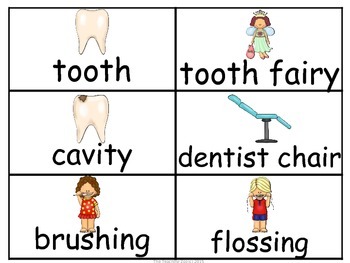 Dental Health Word Wall Cards & Personal Word Wall by The Teaching Zoo