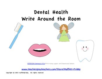 Preview of Dental Health Write Around the Room Freebie (Please rate!)