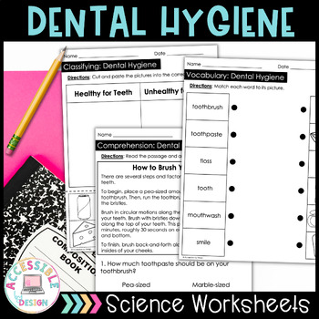 Preview of Dental Hygiene Worksheets 