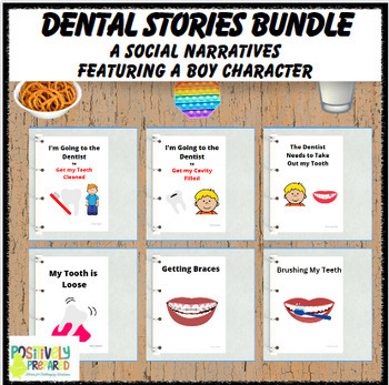 Preview of Dental Social Narrative Bundle - featuring a boy character