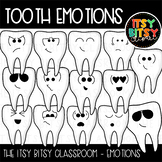 Dental Theme Tooth Emotion Faces Clipart for Dental Month 