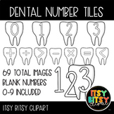 Dental Theme Tooth Number Tile & Math Symbols Moveable Clipart