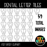 Dentist Themed Letter Tile Moveable Clipart for Dental Hea