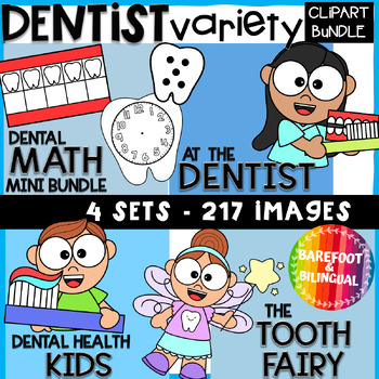 Preview of Dentist Variety Clipart Bundle | Dental Health Month, Tooth Fairy Clipart & More