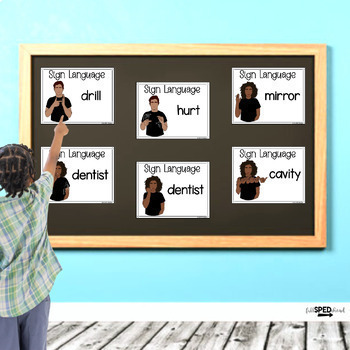 Dentist Words ASL Sign Language Google Slides Digital Lesson and Posters