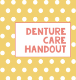Denture Care Handout for patients, families, and staff