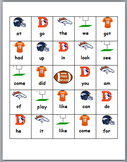 Denver Broncos BINGO sight word game