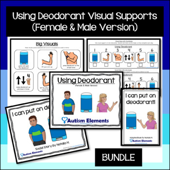 Preview of Deodorant Hygiene Visual Supports (Boy & Girl)- Autism & SPED Resources- BUNDLE