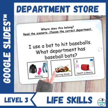 Preview of Department Store Skills w/ Task Sight Word Cards Job Skills Work Skills - L3