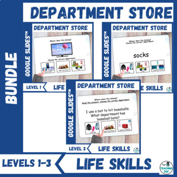 Preview of Department Store Skills with Task & Sight Word Cards for Job  Life Work - BUNDLE