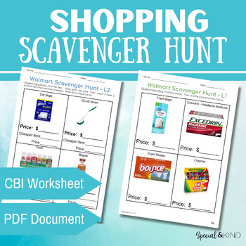 Preview of Department Store (Walmart) Scavenger Hunt - Community Based Instruction (CBI)