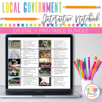 Preview of Departments of Local Government Bundle | Flip Flap Book | Digital and Printable