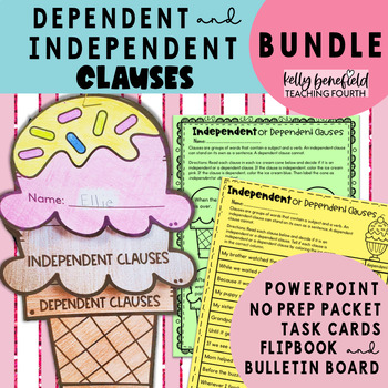 Preview of Dependent and Independent Clauses Bundle 4th and 5th Grade Grammar Practice