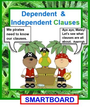 Preview of Dependent and Independent Clauses SMARTBOARD  Pirate Theme