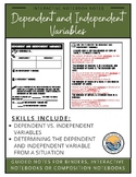 Dependent and Independent Variables Guided Notes