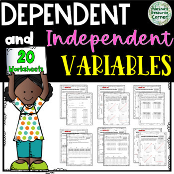 Preview of Dependent and Independent Variables Worksheets 6.EE.C.9