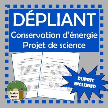 Preview of Conservation d'énergie (Conservation of Energy Pamphlet Project) Science