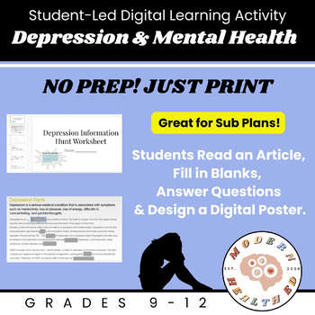 Preview of Depression Independent Learning - No Prep Digital Lesson