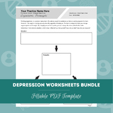 Depression Worksheets Bundle - 52 worksheets | Editable/Fi