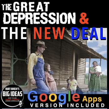 Preview of Great Depression Unit /New Deal Unit - PPTs, Worksheets, Guided Notes + GoogleAp