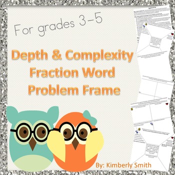 Preview of Depth & Complexity Fraction Word Problem Frame