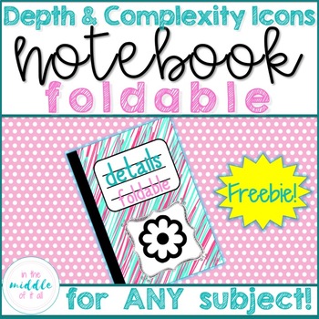Preview of Depth and Complexity Icons Notebook Freebie (Details)