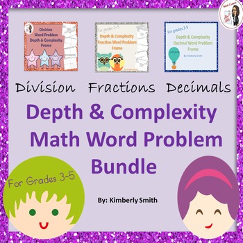 Preview of Depth & Complexity Math Word Problems Bundle: Division, Fractions, Decimals