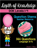 Depth Of Knowledge DOK Question Stems Language Arts