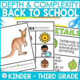 Depth and Complexity Back to School Activities Kindergarte