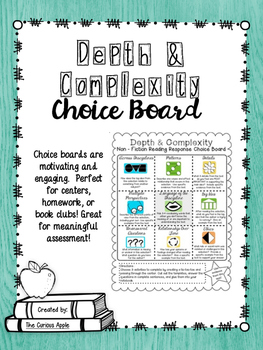Preview of Thinking Deeply about Informational Text Choice Board